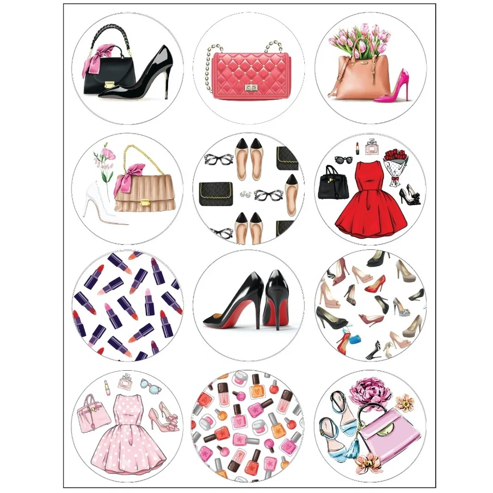 x60 Handbag Shoes Stickers Fashion Scrapbook Planner Stickers